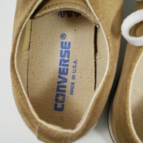 Vintage 1990s Converse Jack Purcell Sneakers USA Made Beige Suede Size 6 Rare main image 7